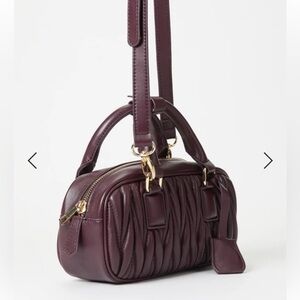 JustFab Plum Perfect Mini Pleated Bowling Bag - NWT​​​​​